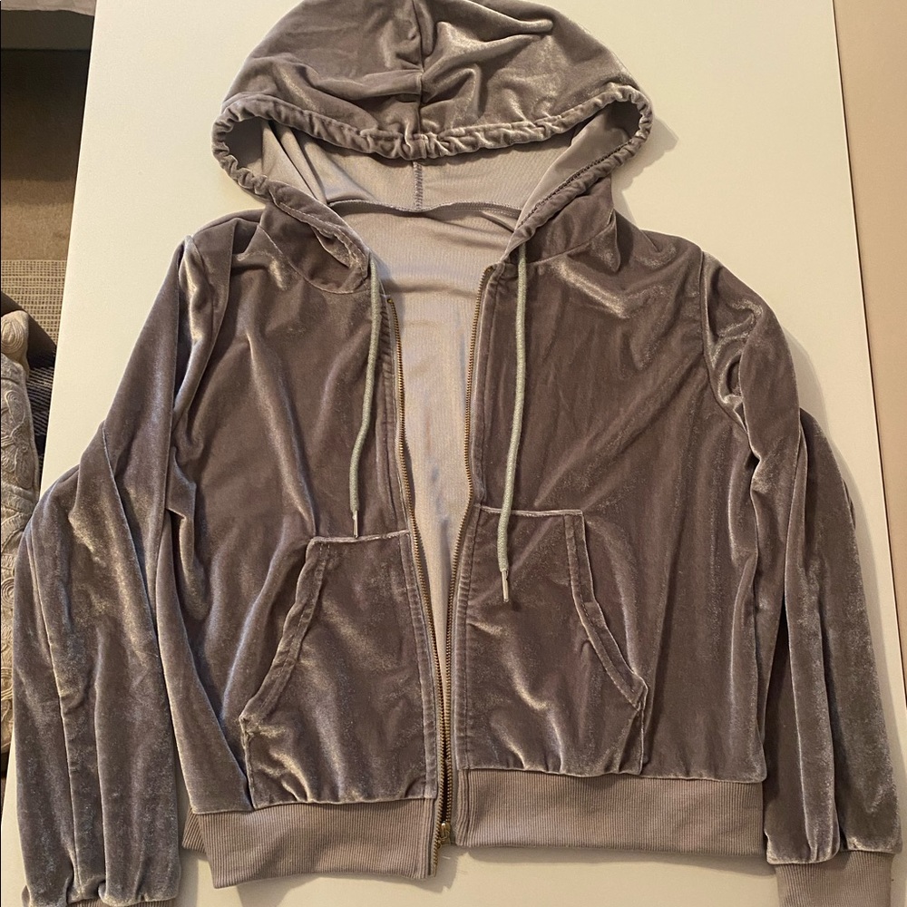 Unbranded velour gray tracksuit size S